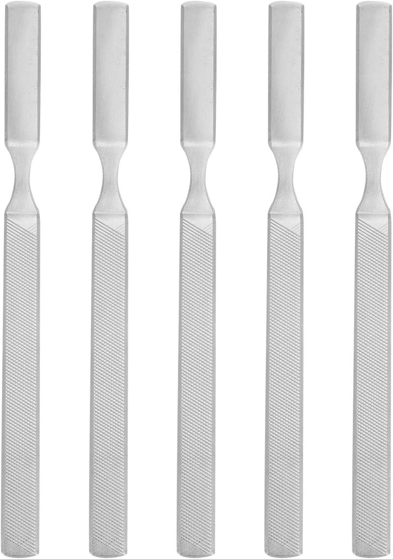 5pcs Stainless Steel Manicure Nail Files Anti-Slip Double-Sided Thickened Nail Shaping Tools for Professional Fingernail Polishing and Foot Care - Image 1