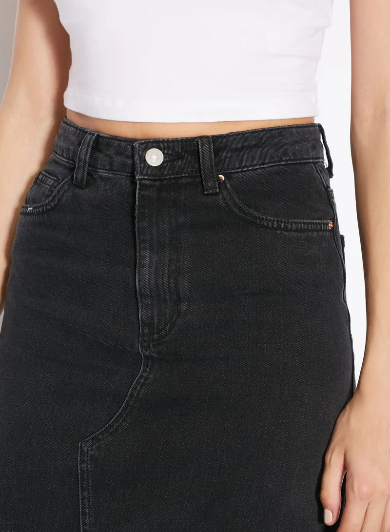 TOPSHOP MOTO Front Split Denim Skirt