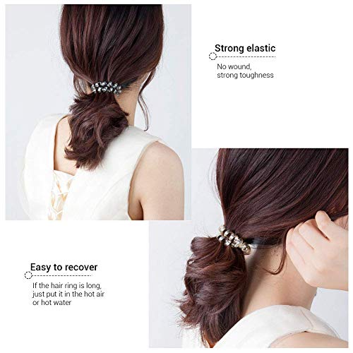 FOK 4 Pcs Spiral Transparent Elastic Hair Tie Rubber Bands For Girls and Women - Random Color - Image 5