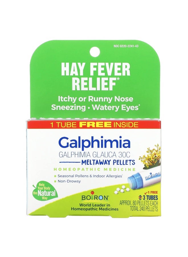 Boiron, Galphimia Meltaway Pellets, 3 Tubes, 80 Pellets Each - Image 1