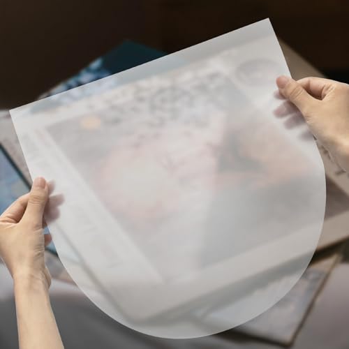 sdroceRyaM أغلفة داخلية من SdroceRyaM بحجم 12 بوصة - 33 دورة في الدقيقة، أغلفة بلاستيكية مضادة للكهرباء الساكنة، قاع دائري، شفاف، 25 قطعة - Image 5