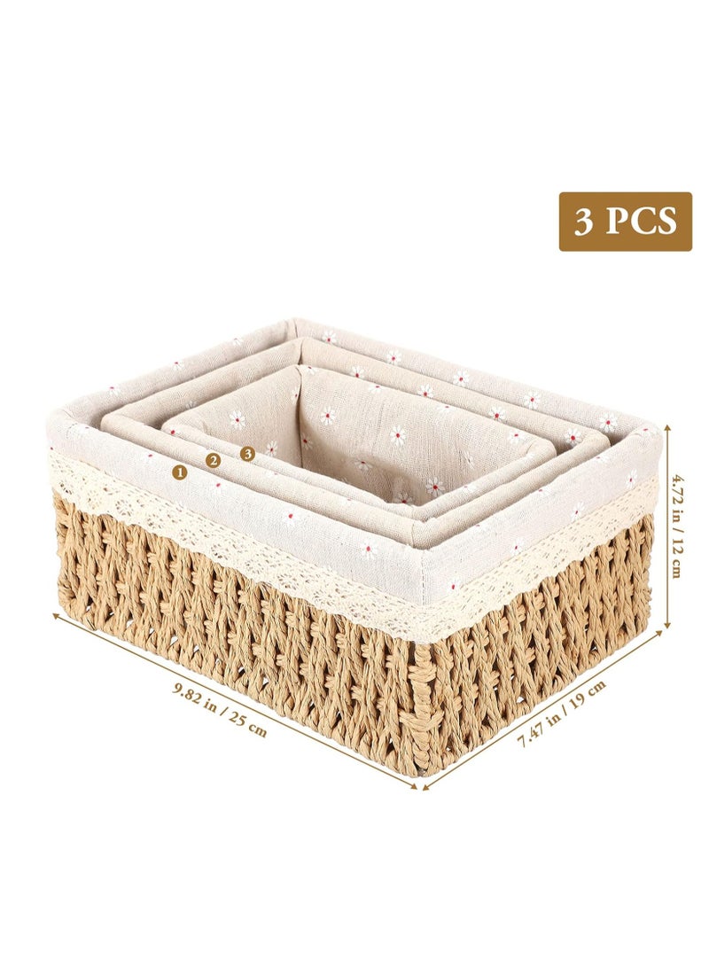 طقم باسكت 3 قطع رتان مجدول  - Image 2