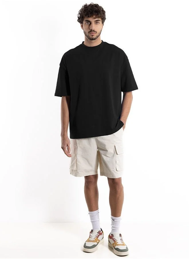 Shapes BLACK MIDWEIGHT COTTON BLEND T-SHIRT for Men | Best Price UAE