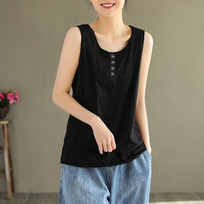 Plus Size Sling Heart Back Women'S Loose Belly Covering Outer Wear Sleeveless Top T-Shirt Fat Mm200Kg Fashion - Image 4