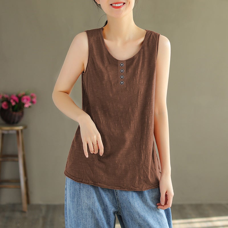 Plus Size Sling Heart Back Women'S Loose Belly Covering Outer Wear Sleeveless Top T-Shirt Fat Mm200Kg Fashion - Image 2
