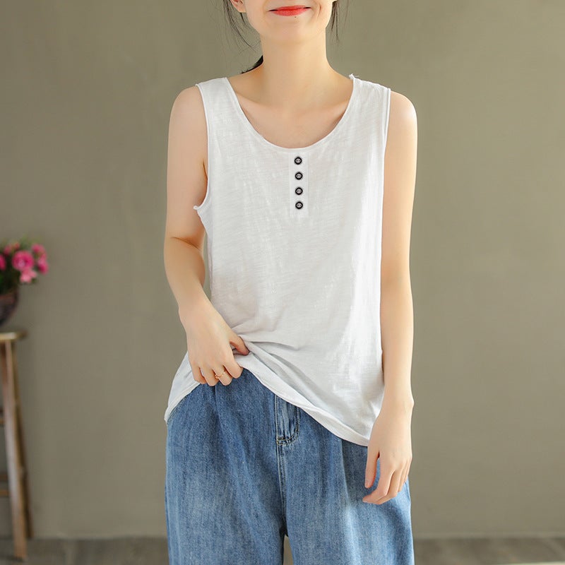 Plus Size Sling Heart Back Women'S Loose Belly Covering Outer Wear Sleeveless Top T-Shirt Fat Mm200Kg Fashion - Image 1