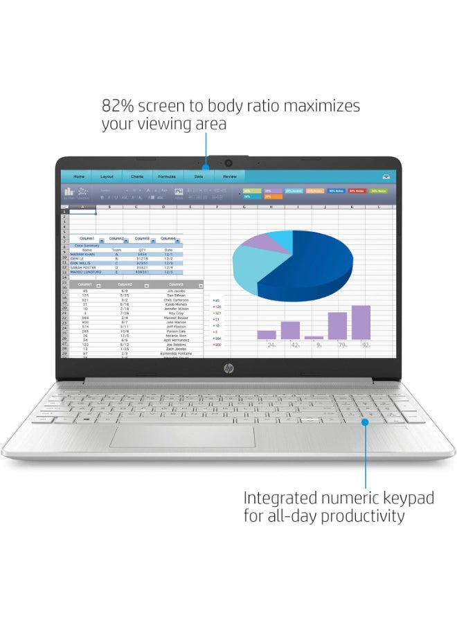 HP 15 لابتوب للأعمال (نسخة محدثة) بشاشة 15.6 بوصة، مع معالج Core i3-1125G4/12GB RAM/256GB SSD/رسومات Intel Iris XE/ويندوز 11 - Image 3