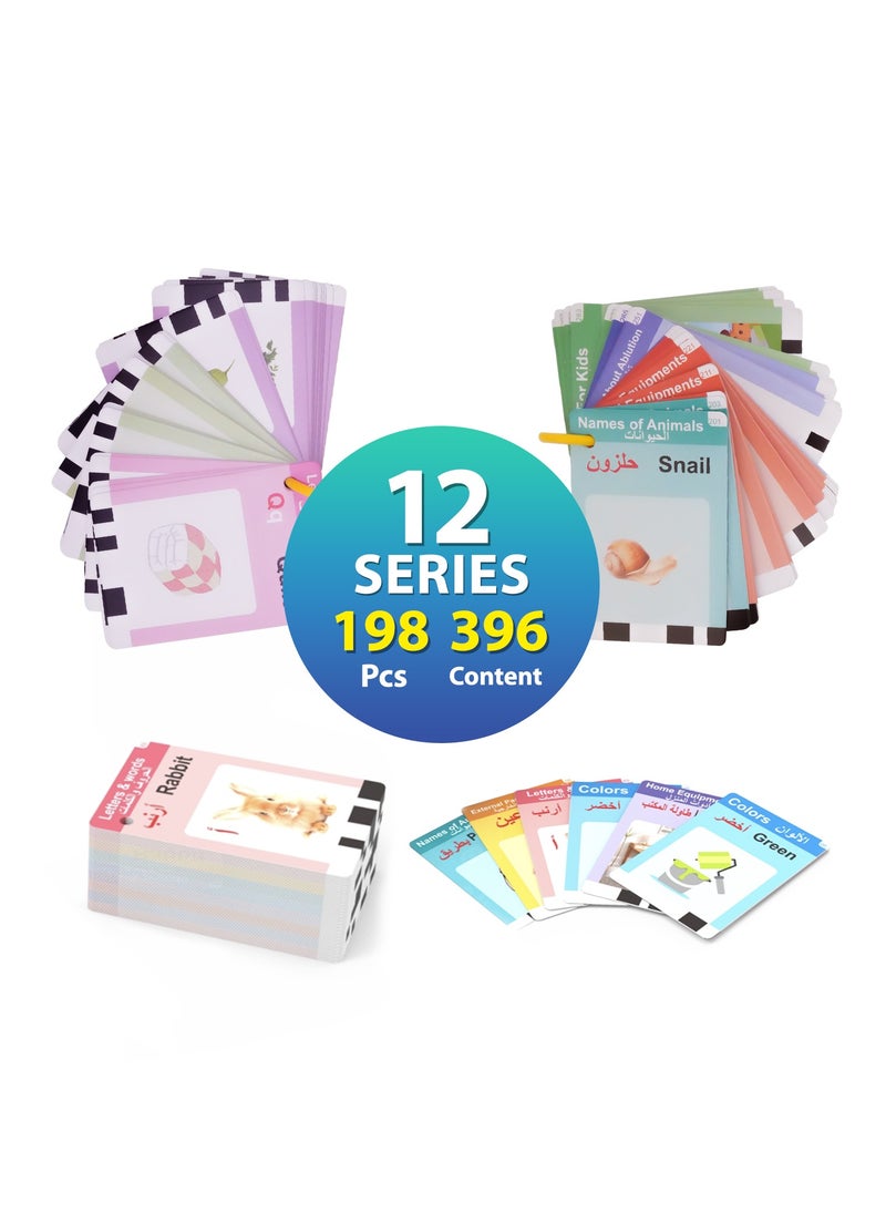Generic - English-Arabic Flash Cards Learning Machine for Toddlers | 198 Cards, 396 Words | Educational Toy for 3-6 Year Old  Speech Therapy, Word Games, Early Education - Image 1