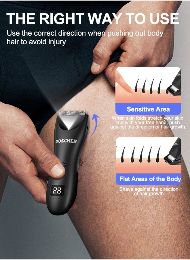DOSCHER - Body Trimmer for Men, Men Grooming for Body,Electric Trimmer,Body Shaver Groomer Safe Shaver Rechargeable Waterproof Wet/Dry - Image 1