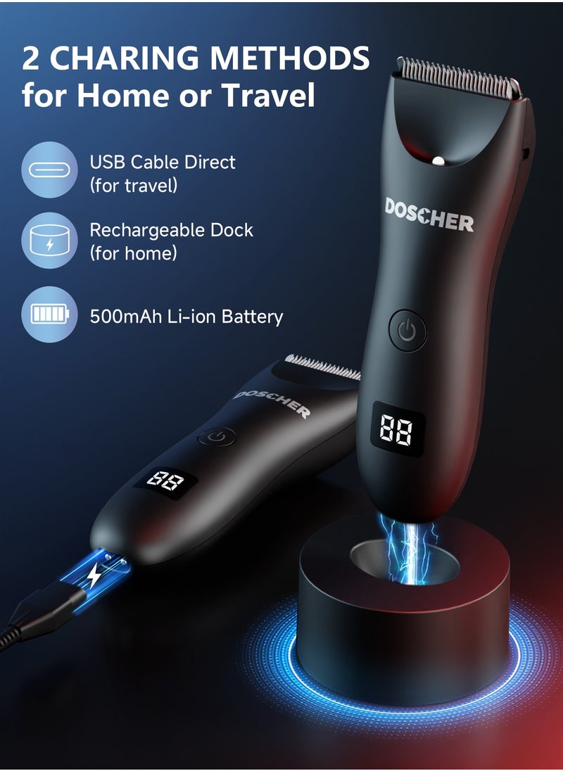 DOSCHER - Body Trimmer for Men, Men Grooming for Body,Electric Trimmer,Body Shaver Groomer Safe Shaver Rechargeable Waterproof Wet/Dry - Image 1