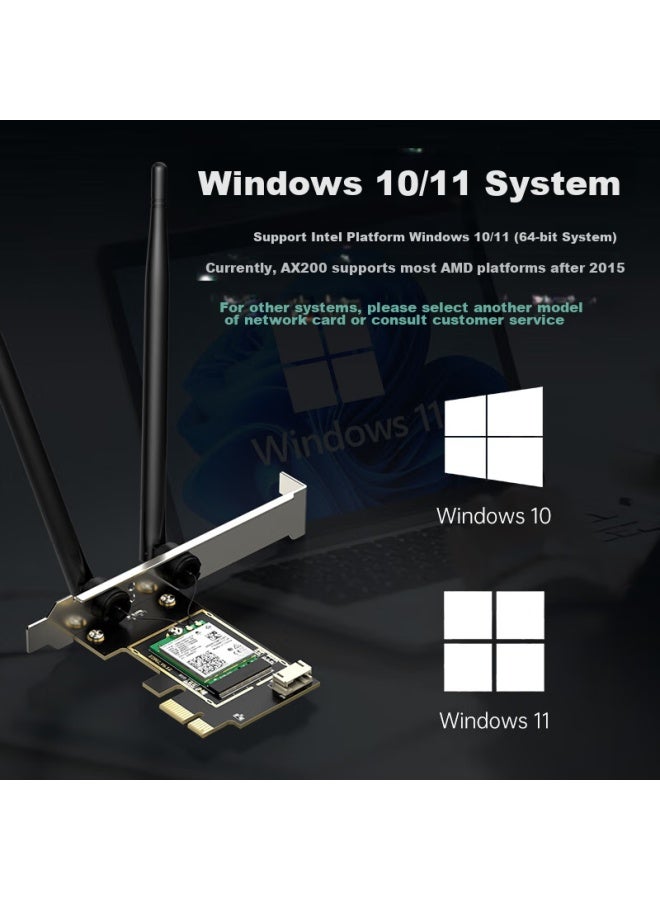 Edup Intel Ax200 Gigabit Pcie Wireless Network Card, Desktop Computer Wifi6 Receiver, Gaming Pc Internal, 5g Dual-band 3000m Bluetooth 5.2, Ep-ax200ls - Image 5