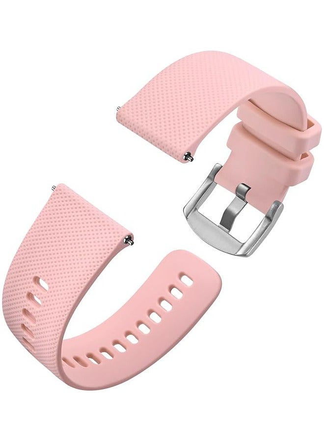 Silicone watch band 20mm Compatible with Samsung Galaxy Watch 7/6/5/4 40mm 44mm/Watch 6 Classic 43mm 47mm/Watch 5 Pro 45mm/Watch 4 Classic/Active 2 Band, watch strap 20mm  Wristbands Women Men(Pink) - Image 1