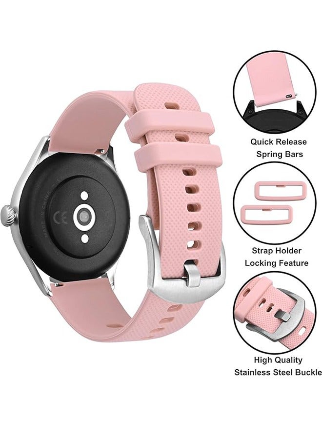 Silicone watch band 20mm Compatible with Samsung Galaxy Watch 7/6/5/4 40mm 44mm/Watch 6 Classic 43mm 47mm/Watch 5 Pro 45mm/Watch 4 Classic/Active 2 Band, watch strap 20mm  Wristbands Women Men(Pink) - Image 3