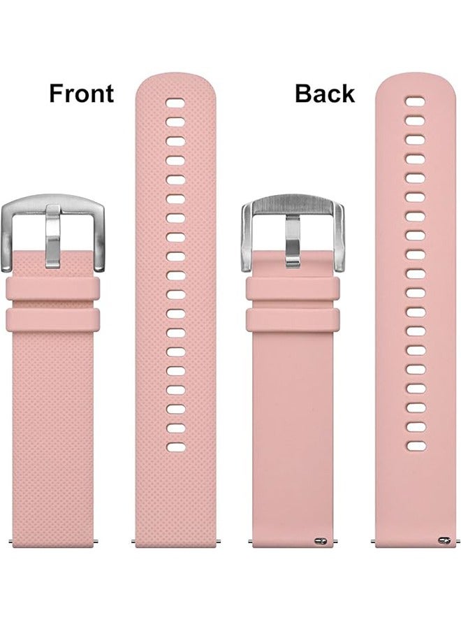 Silicone watch band 20mm Compatible with Samsung Galaxy Watch 7/6/5/4 40mm 44mm/Watch 6 Classic 43mm 47mm/Watch 5 Pro 45mm/Watch 4 Classic/Active 2 Band, watch strap 20mm  Wristbands Women Men(Pink) - Image 4