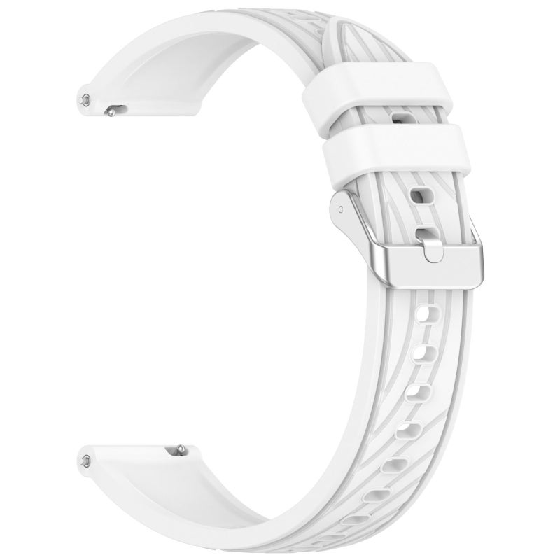 S-TOP For Garmin Forerunner 645 / 645 Music Stripe Texture Silicone 20mm Watch Band(White) - Image 2