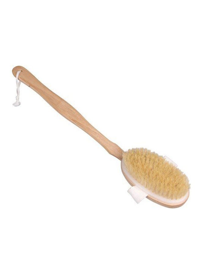فرشاة استحمام للجسم بمقبض خشبي طويل – تنظيف وتقشير فعال للبشرة - Image 1