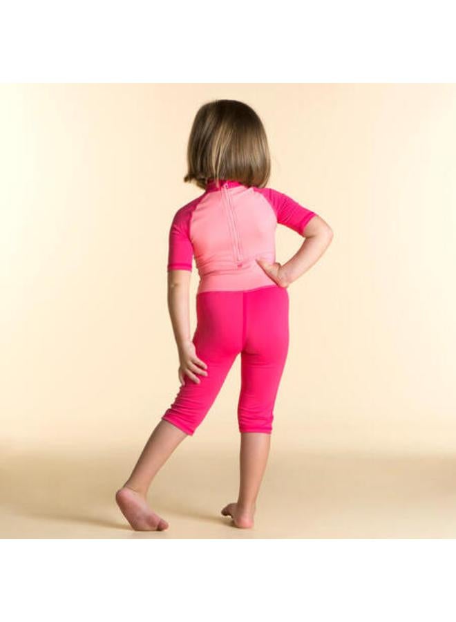 NABAIJI Baby / Kids' Swimming Short Sleeve UV-Protection Suit - Pink Print - Image 2