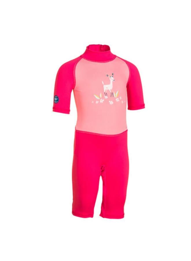 NABAIJI Baby / Kids' Swimming Short Sleeve UV-Protection Suit - Pink Print - Image 3