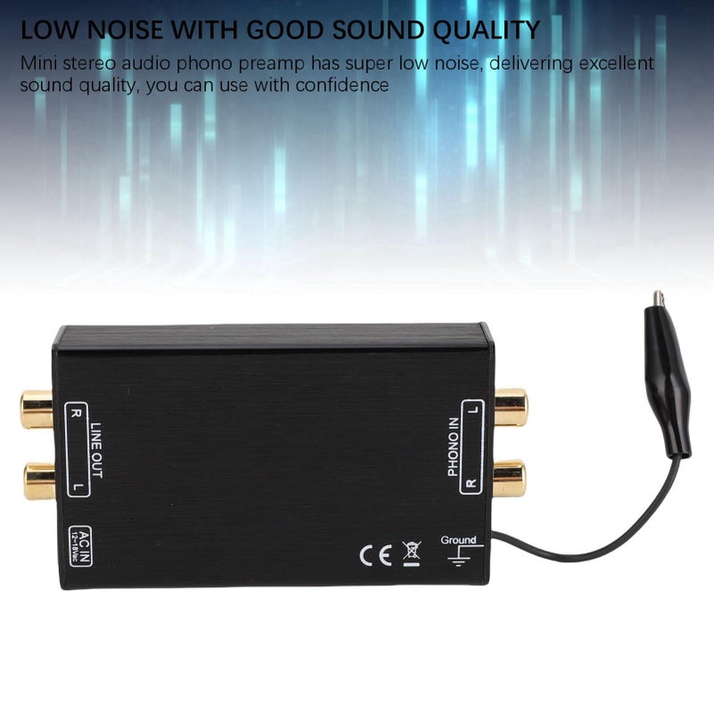 Phono Preamp MM Turntable Mini Stereo Audio Phonograph Record Player Low Noise AV Power Amplifier 2 Input Output US Plug AC115V - Image 4