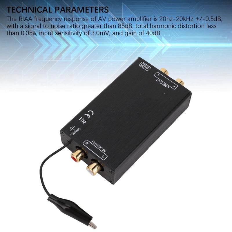 Phono Preamp MM Turntable Mini Stereo Audio Phonograph Record Player Low Noise AV Power Amplifier 2 Input Output US Plug AC115V - Image 3