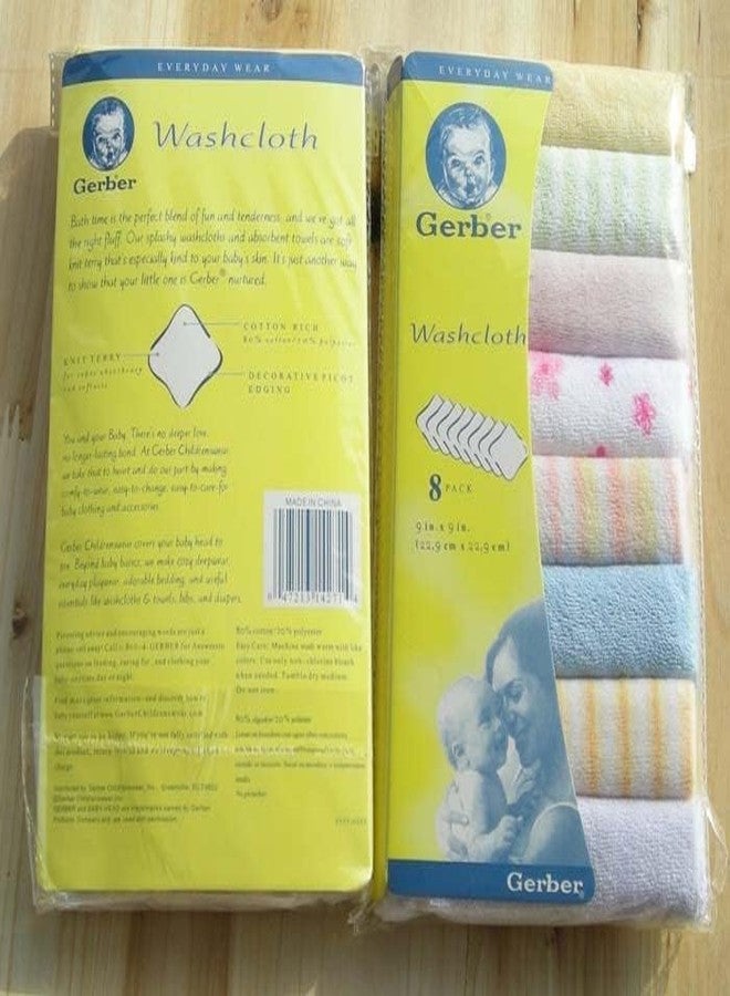 Magic Town Baby Gerber Cotton Wash Cloth Napkin 8 Pack (Multi Print) - Image 3
