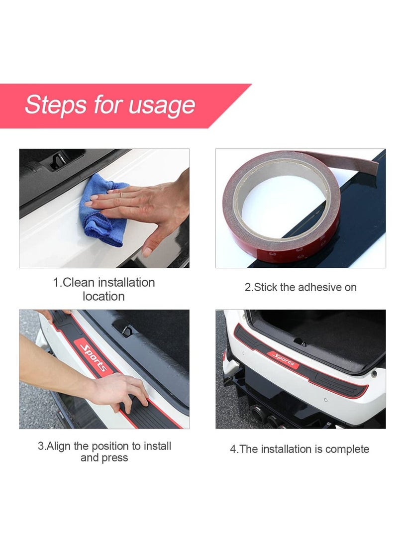 KASTWAVE Rear Bumper Protector for Car, Universal Rubber Anti Scratch Anti Skid Protector Trunk Crash Protection Strip, Car Protector Accessories for Most Cars Black, 35.4inch  - Image 5
