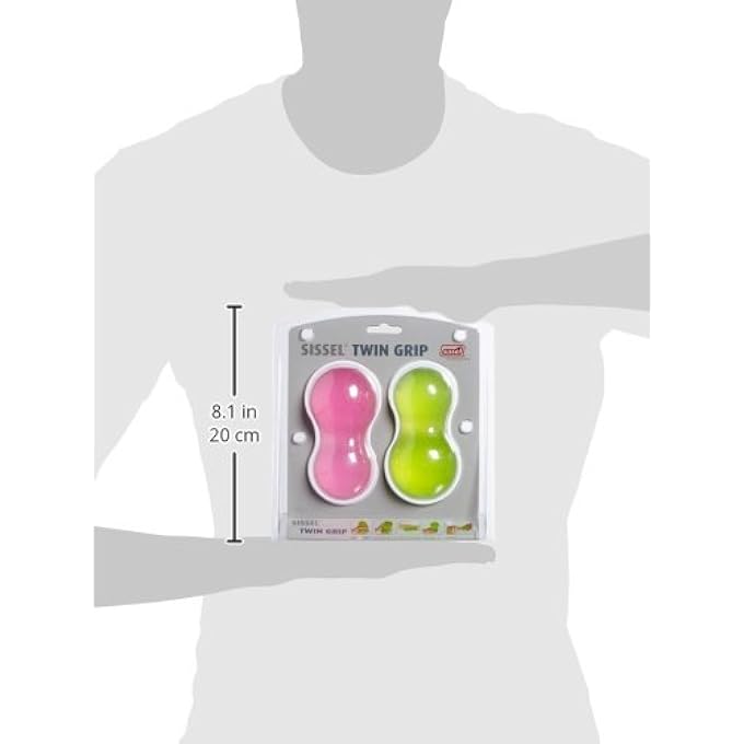 SISSEL Twin Elastic Grip Set | To Increases Flexibility | Promotes Muscle Build-Up In Rehabilitation | Pink & Green | Medium - Image 3