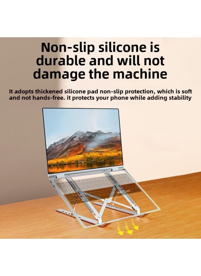 Aluminum Alloy Laptop Bracket Heightened Cooling Rack Game Book Universal Foldable Portable Metal Bracket Stable-Color:18inch Aluminum Alloy - Black (regular) - Image 2