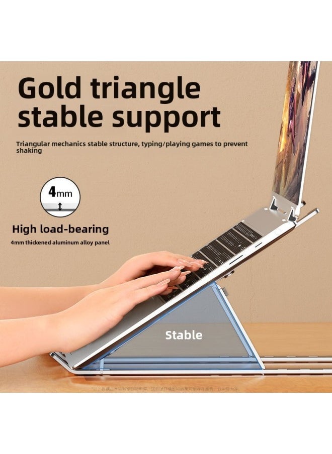 Aluminum Alloy Laptop Bracket Heightened Cooling Rack Game Book Universal Foldable Portable Metal Bracket Stable-Color:18inch Aluminum Alloy - Black (regular) - Image 3