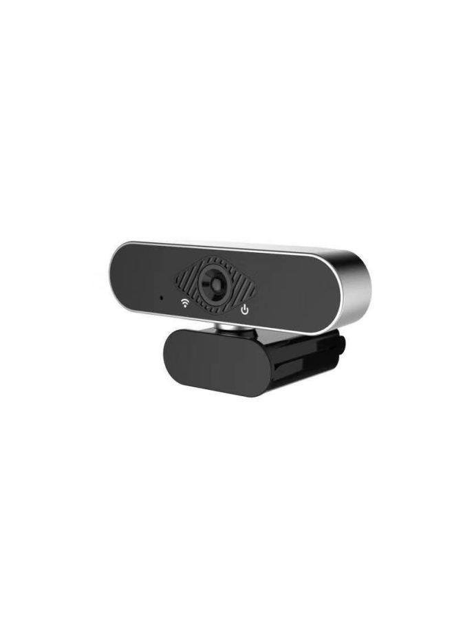 كاميرا شبكة عالية الوضوح USB 1080P كاميرا ويب مع ميكروفون للكمبيوتر البث المباشر عبر الإنترنت اجتماع الفصل التركيز اليدوي اللون: فضي -1080P - Image 1