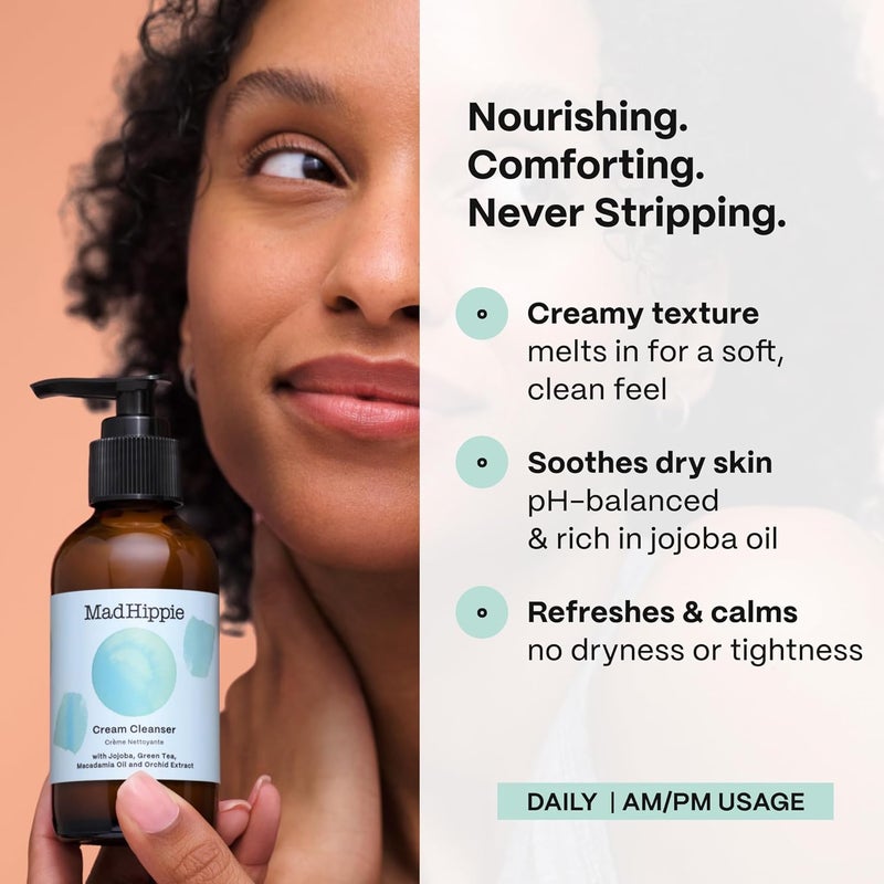 Mad Hippie Cream Cleanser 2-Pack â€“ Gentle Formula with Hyaluronic Acid, Jojoba Oil & Green Tea, Skin Barrier Protection, 4 Oz Ea - Image 4