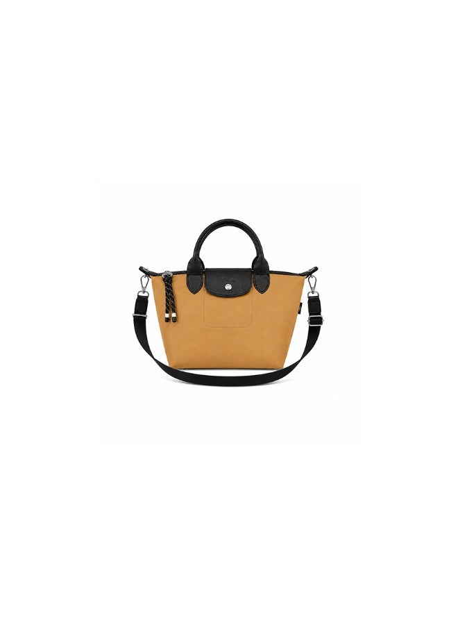 Energy Series Mini Tote Handbag with Crossbody Strap, Mustard Yellow with Black Trim - Image 1