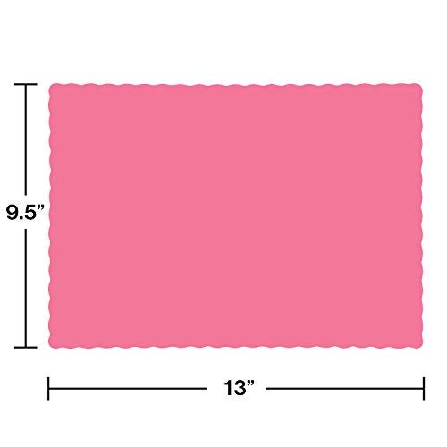 Creative Converting 50 Count Touch of Color Paper Placemats, Candy Pink - Image 2