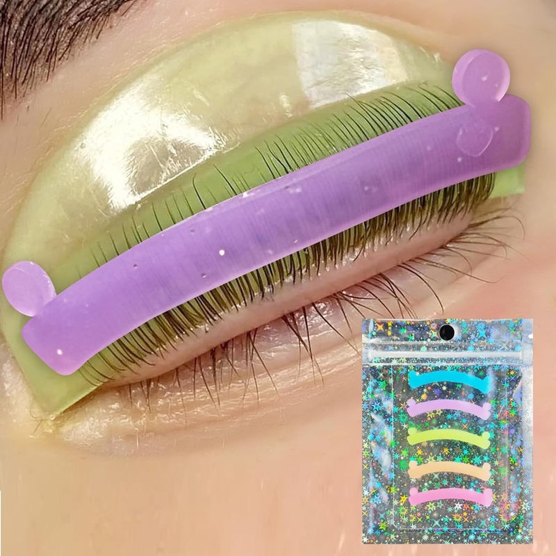 Libeauty Lash Lift Ribbon Silicone Ribbon for 5 Colors Reusable Eyelash Perm Stripe Cover Prevent Eyelashes from Falling Out A Pack Contains Blue Purple Yellow Pink Orange