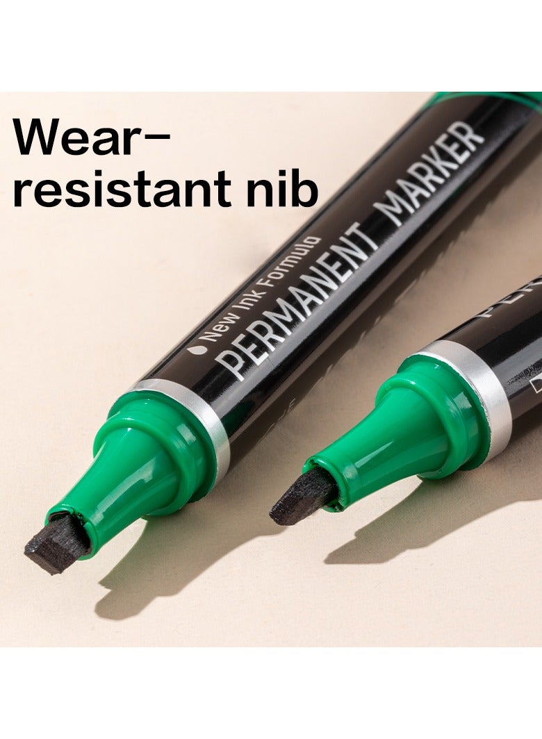 Deli Deli EU10150 Permanent Marker Chisel Tip 1.5-5mm Green 12PCS/Box – Ideal for Office, Warehouse and Labeling Tasks  - Image 4