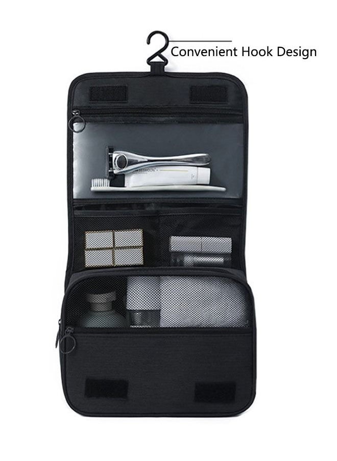 Ant Business Large Capacity Cosmetic Bag with Hanging Hook，Dry and Humid Separation Makeup Cosmetic Travel Bag，Mesh Makeup Pouch Portable Foldable（Black)  - Image 3