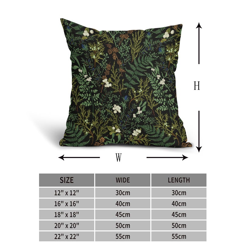 aportt Green Plant Pillow Covers 20X20 Inch Sage Green Botanical Fern Leaf Decorative Pillow Cases Spring Summer Vintage Floral Black Throw Pillows Set of 2 Farmhouse Home Decor for Room Couch Bed - Image 4