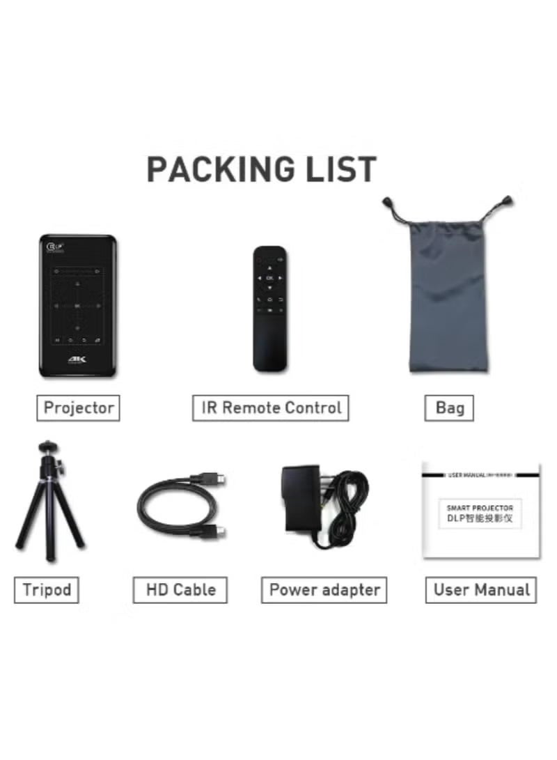 ELTRAZONE BP09 Portable Mini Smart Projector – 4K Ultra HD DLP Home Cinema, Android 9.0 System, Bluetooth 4.1, LED Video Beamer, Compact Wireless Projector for Movies & Gaming - Image 4