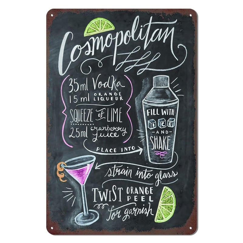 kengtou Vintage Cosmopolitan Cocktail Metal Sign - Image 1