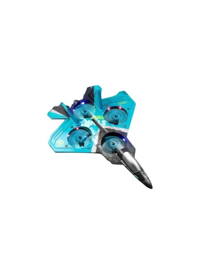 SUKILO V17 Jet Fighter RC Airplane with 360° Stunt Spin – 2.4GHz Remote Control Aircraft with Gravity Sensor, LED Lights – Sky Blue Toy Plane for Outdoor Flying.  - Image 1