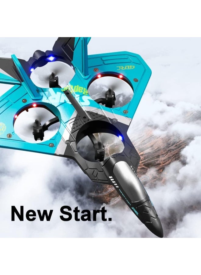 SUKILO V17 Jet Fighter RC Airplane with 360° Stunt Spin – 2.4GHz Remote Control Aircraft with Gravity Sensor, LED Lights – Sky Blue Toy Plane for Outdoor Flying.  - Image 3