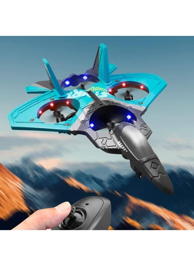 SUKILO V17 Jet Fighter RC Airplane with 360° Stunt Spin – 2.4GHz Remote Control Aircraft with Gravity Sensor, LED Lights – Sky Blue Toy Plane for Outdoor Flying.  - Image 5