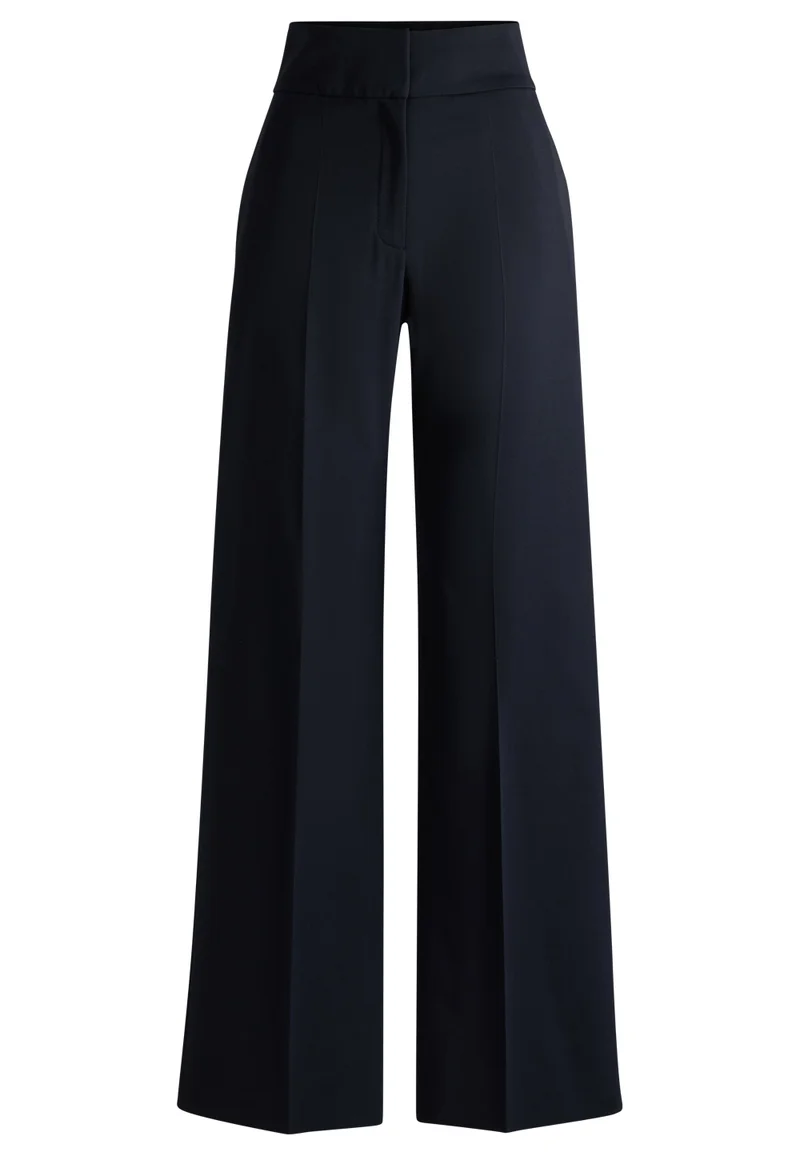 HUGO High-waisted regular-fit trousers with flared leg