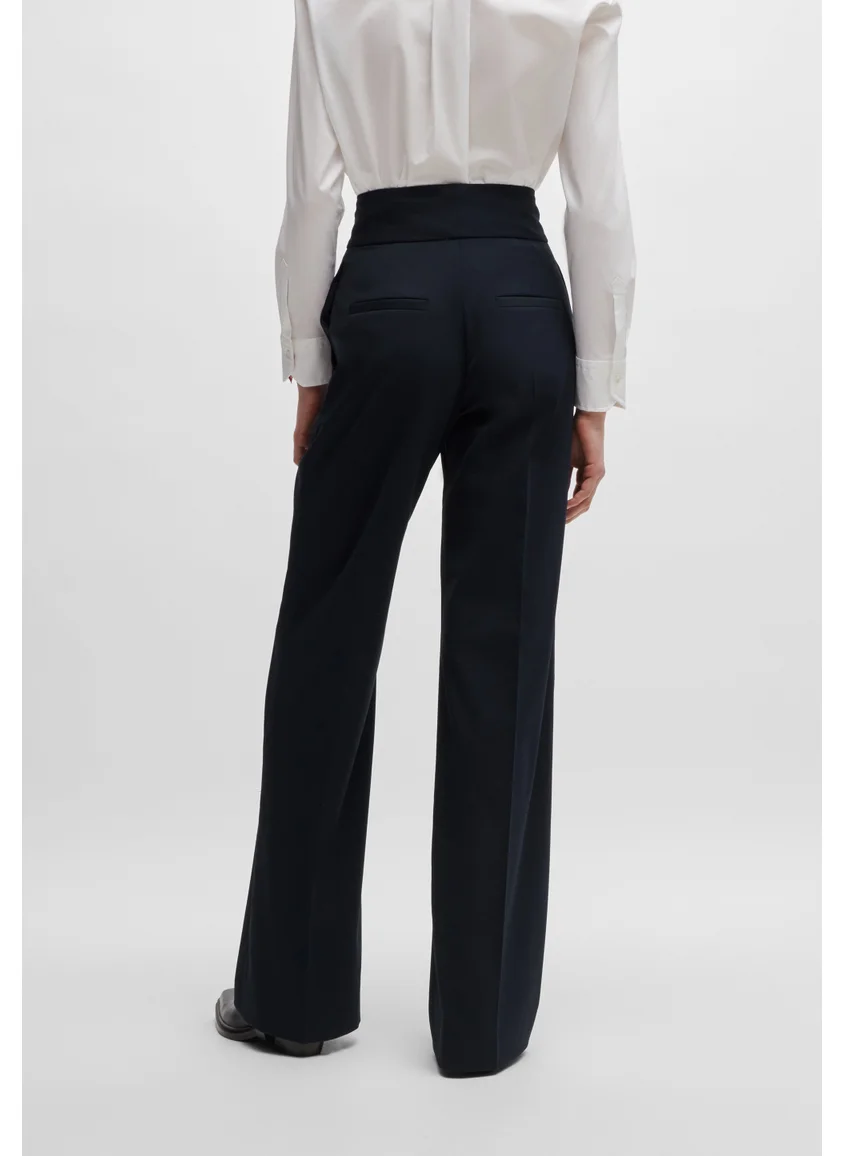 HUGO High-waisted regular-fit trousers with flared leg