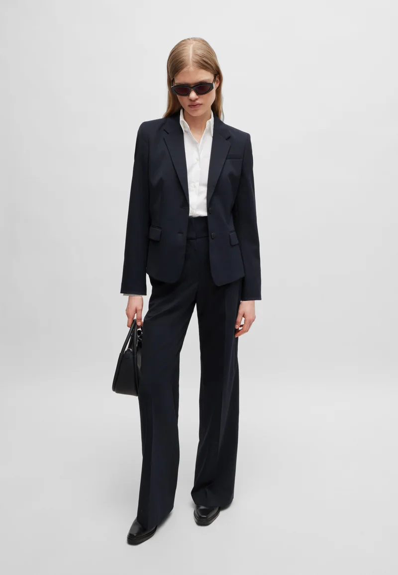 HUGO High-waisted regular-fit trousers with flared leg