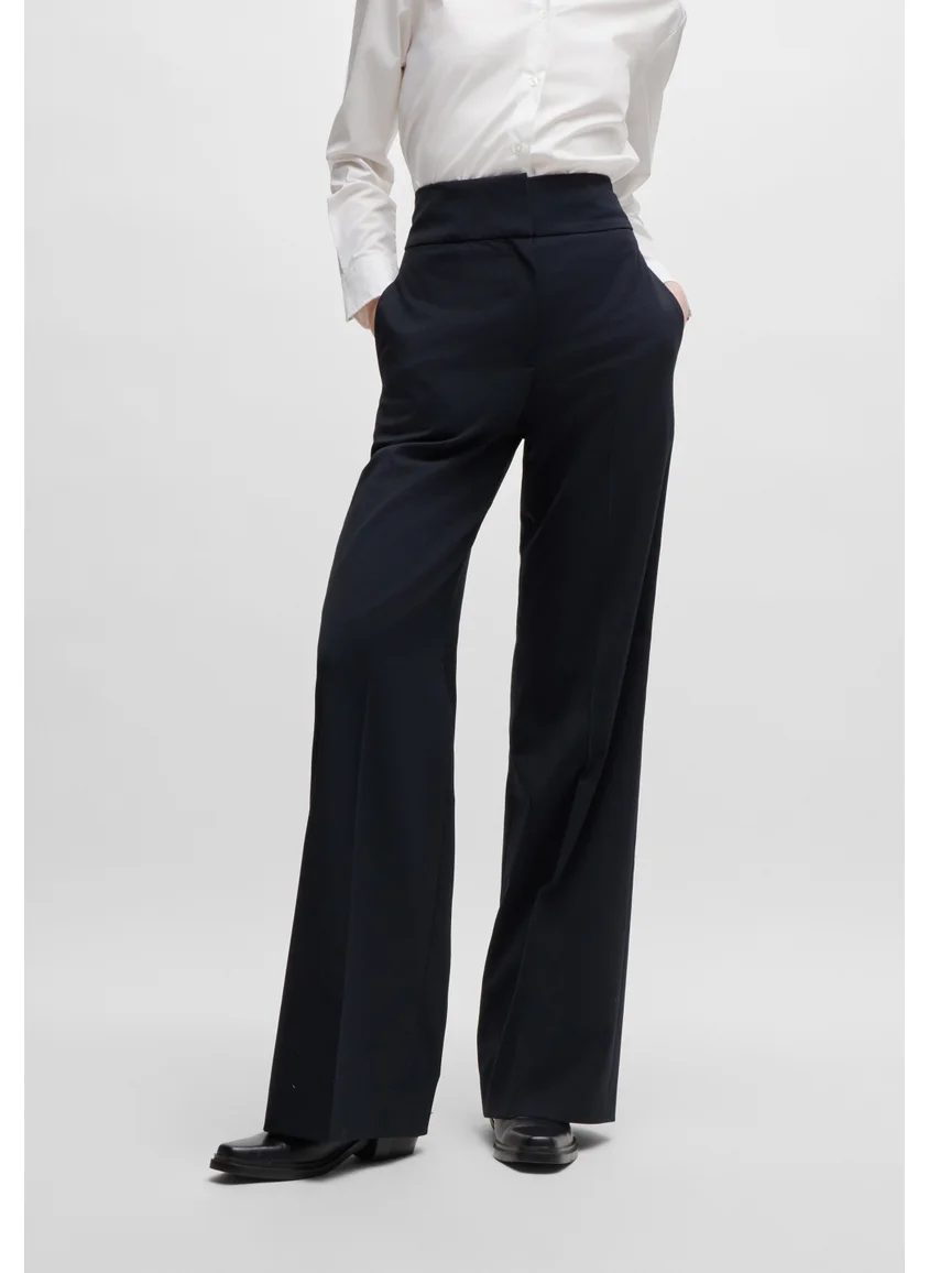 HUGO High-waisted regular-fit trousers with flared leg