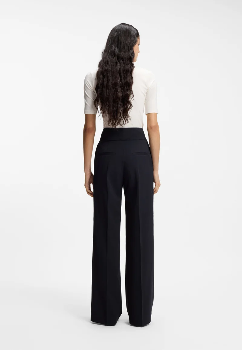 HUGO High-waisted regular-fit trousers with flared leg
