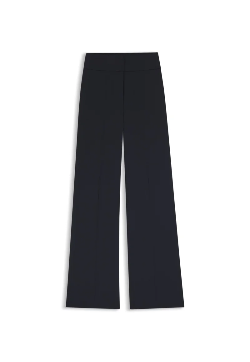 HUGO Dark Blue High-waisted regular-fit trousers with flared leg for Women | Best Price UAE