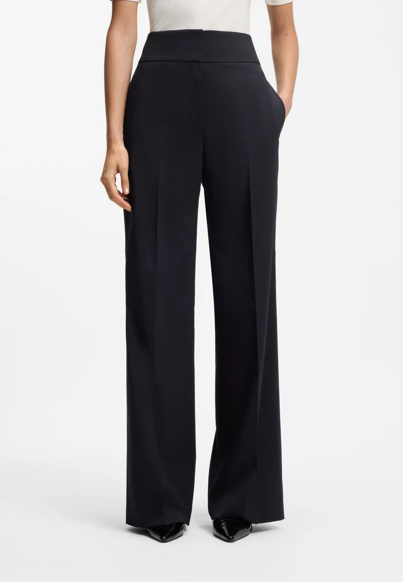 HUGO High-waisted regular-fit trousers with flared leg