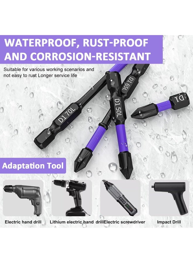 شابية 18 قطعة مفك براغي فيليبس مغناطيسي D1 - مضاد للصدمات، وصلابة عالية، غير قابل للانزلاق، مقاوم للصدمات، رؤوس مفك براغي دقيقة بحافة مسننة لمفكات البراغي الكهربائية (القاعدة غير متضمنة) - Image 5